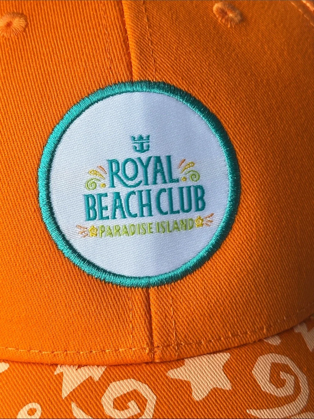 ROYAL BEACH CLUB Caribbean paradise island beach Orange Trucker Hat lk new